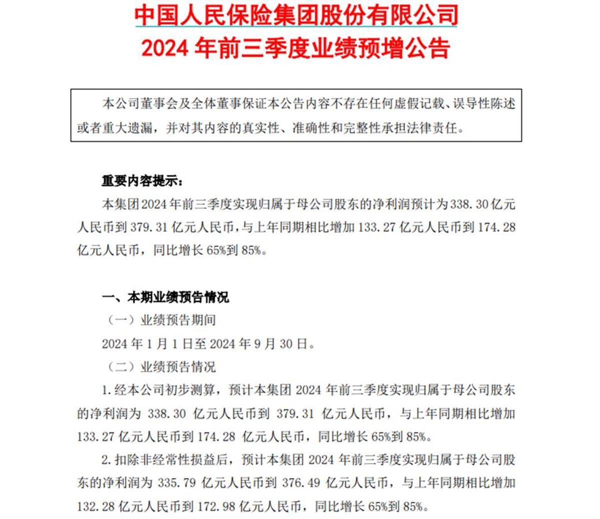 净利预增超1000亿！四大上市险企业绩报喜 资本市场是主因