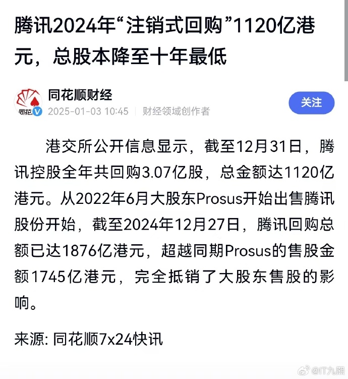 腾讯控股(00700.HK)3月26日回购5.01亿港元，已连续3日回购